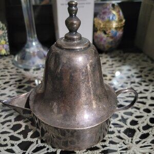 Tea kettle Mini Silver Plated Antique Interesting design Unsigned